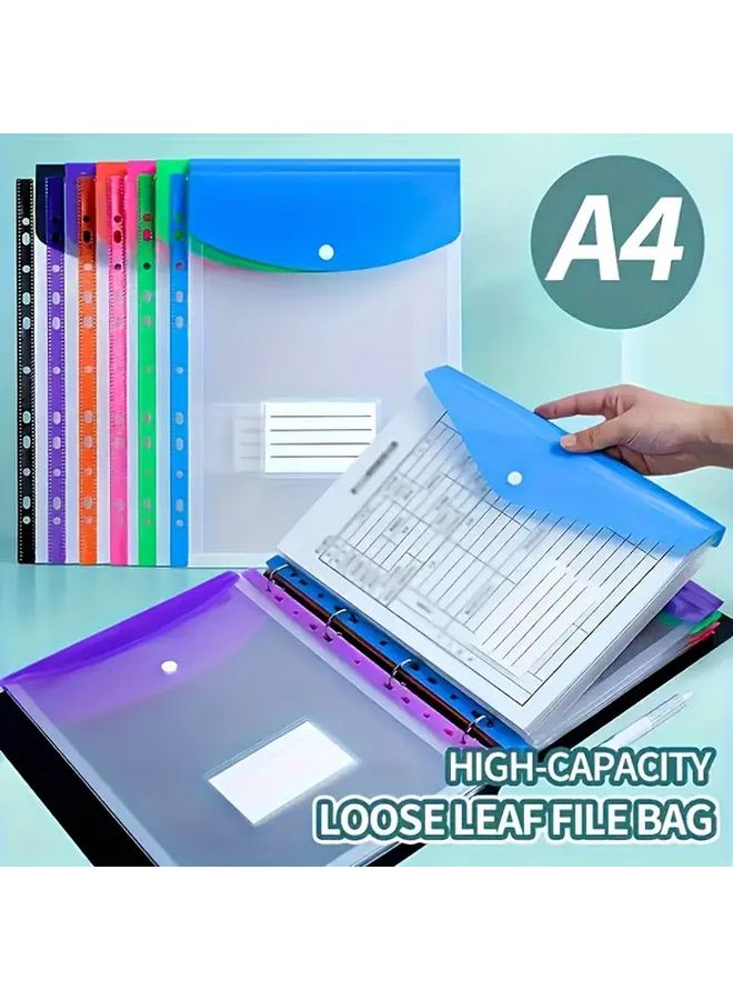 5 قطع علب بلاستيكية A4 ذات فتحة علوية، جيوب مغلفات قابلة للتوسيع مع أزرار وملصقات - Image 1